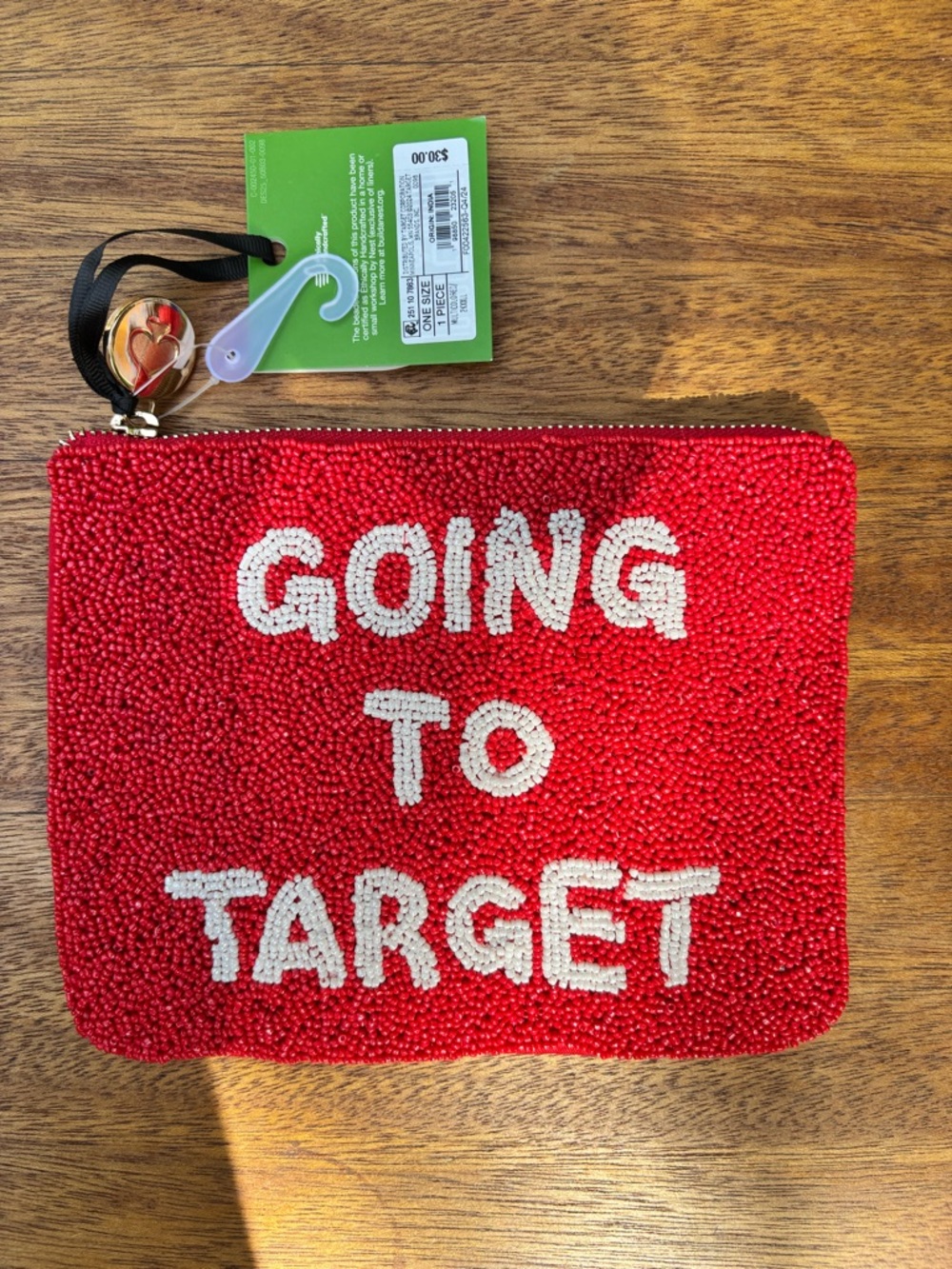 Target x Kate Spade | Red Beaded 'Going to Target' Wristlet Clutch